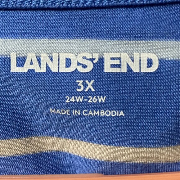 Lands' End short sleeve, ocean blue striped tunic w/3 buttons, size 3X - Picture 8 of 10